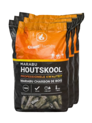 Palette Giant Flames Charbon de bois Marabu – 60 x 10 kg (600 kg